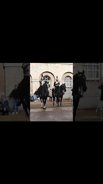 The kings guard has a good sense of humour. laughs can't get off horse #horseguardsparade