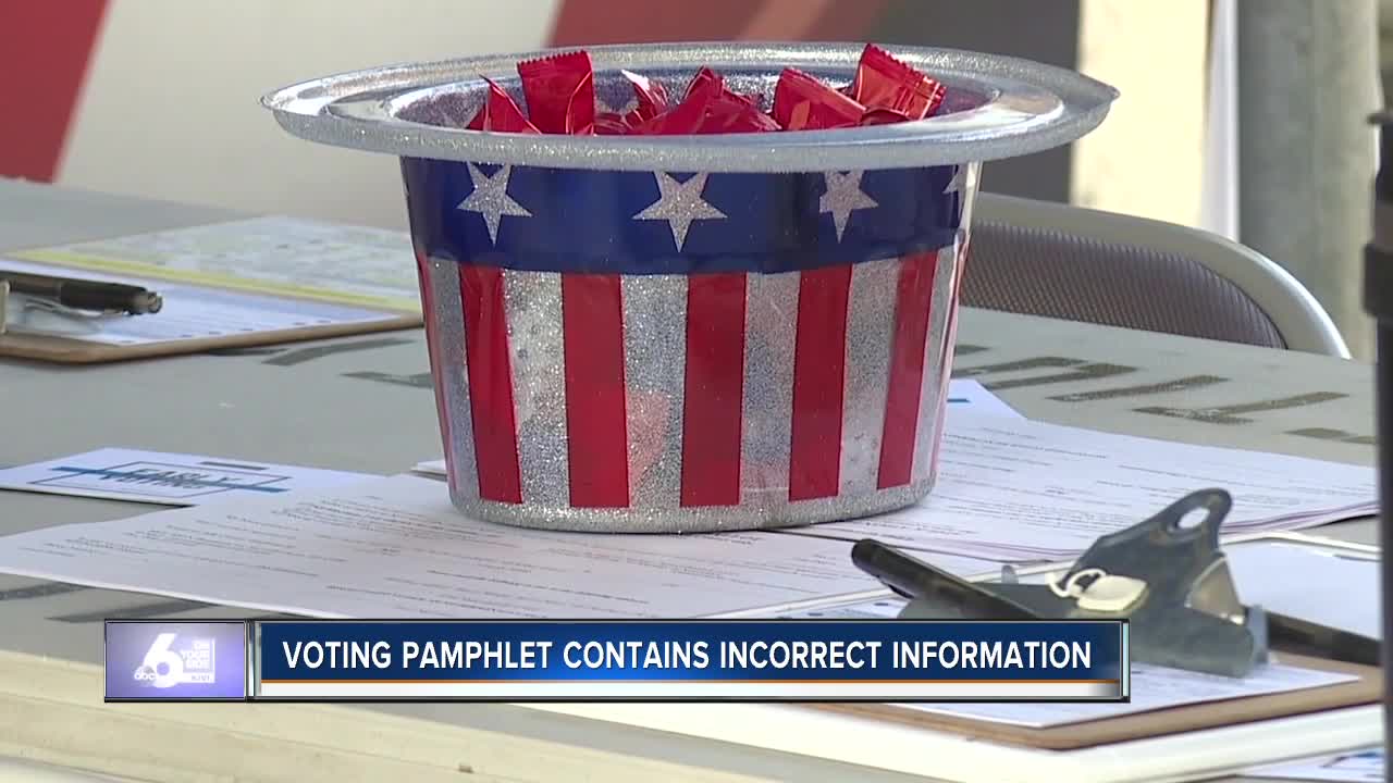 Boise voter pamphlet contains incorrect information due to timing