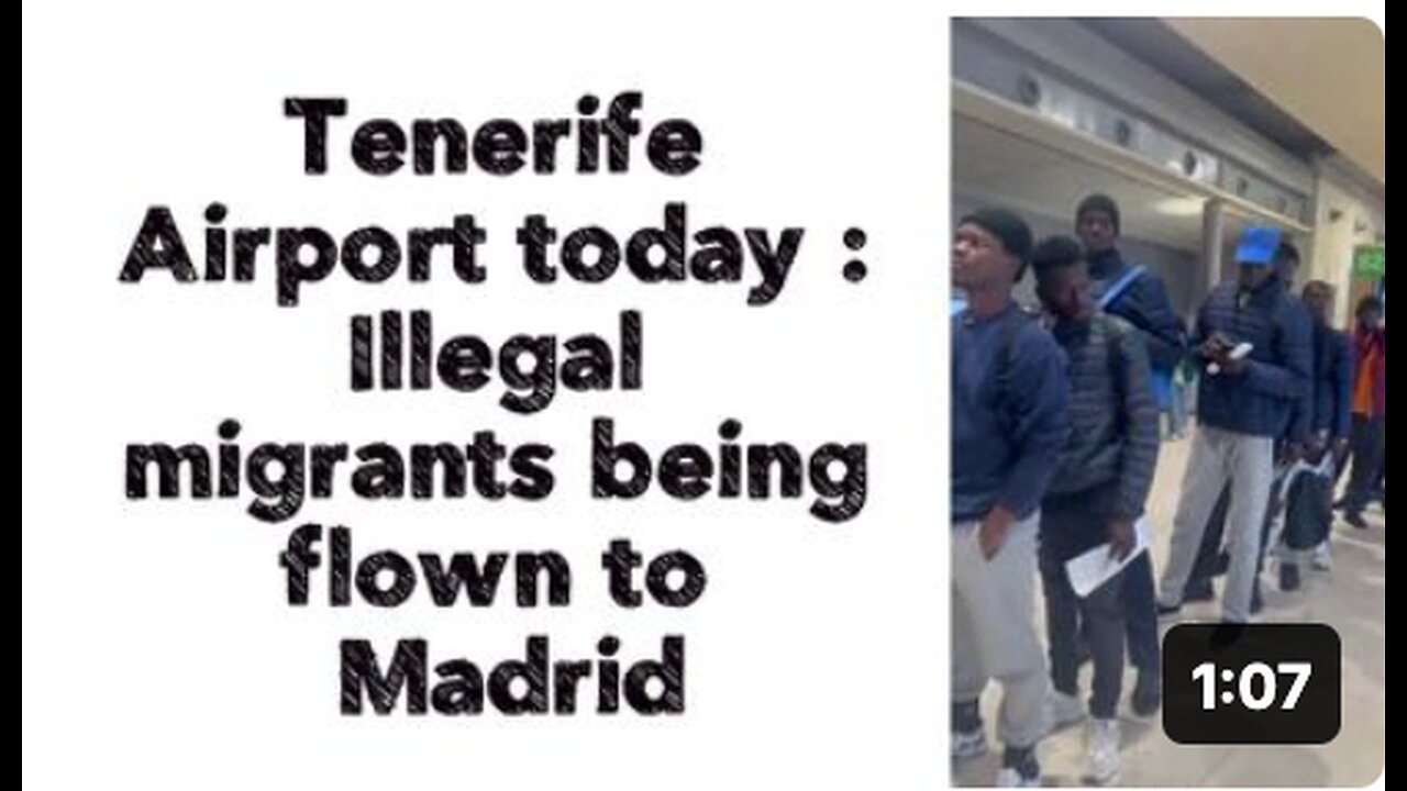 Tenerife airport today : Illegal migrants being flown to Madrid