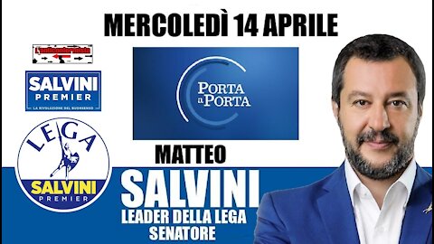 🔴 Matteo Salvini ospite a "Porta a Porta" del 14/04/2021.