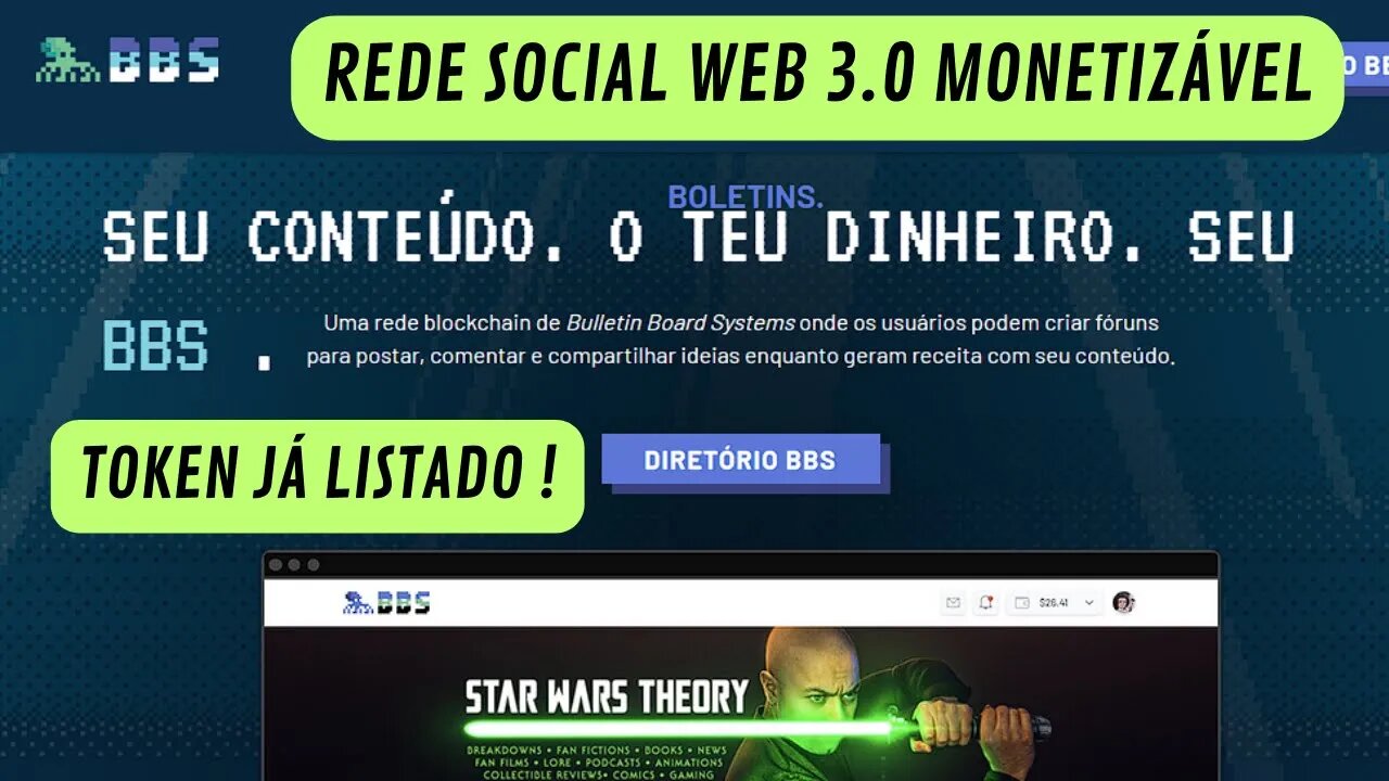 BBS Network Tenha o Seu Conteúdo MONETIZADO Nessa Rede Social da Web 3.0 Token Já LISTADO !