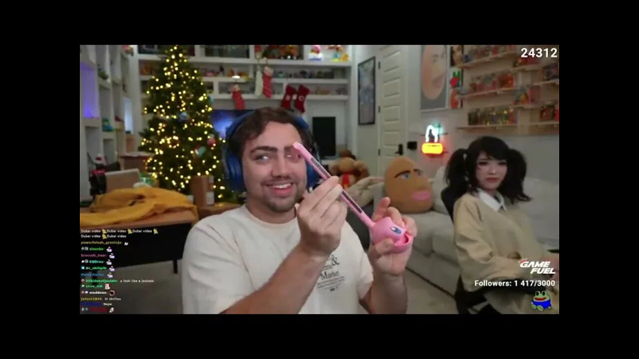 Emiru Gives Mizkif His Daily Dose of Otamatone