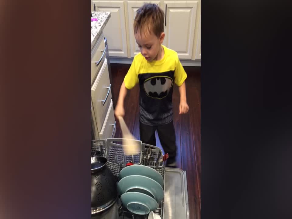 Little Drummer Boy makes his own Drum Kit