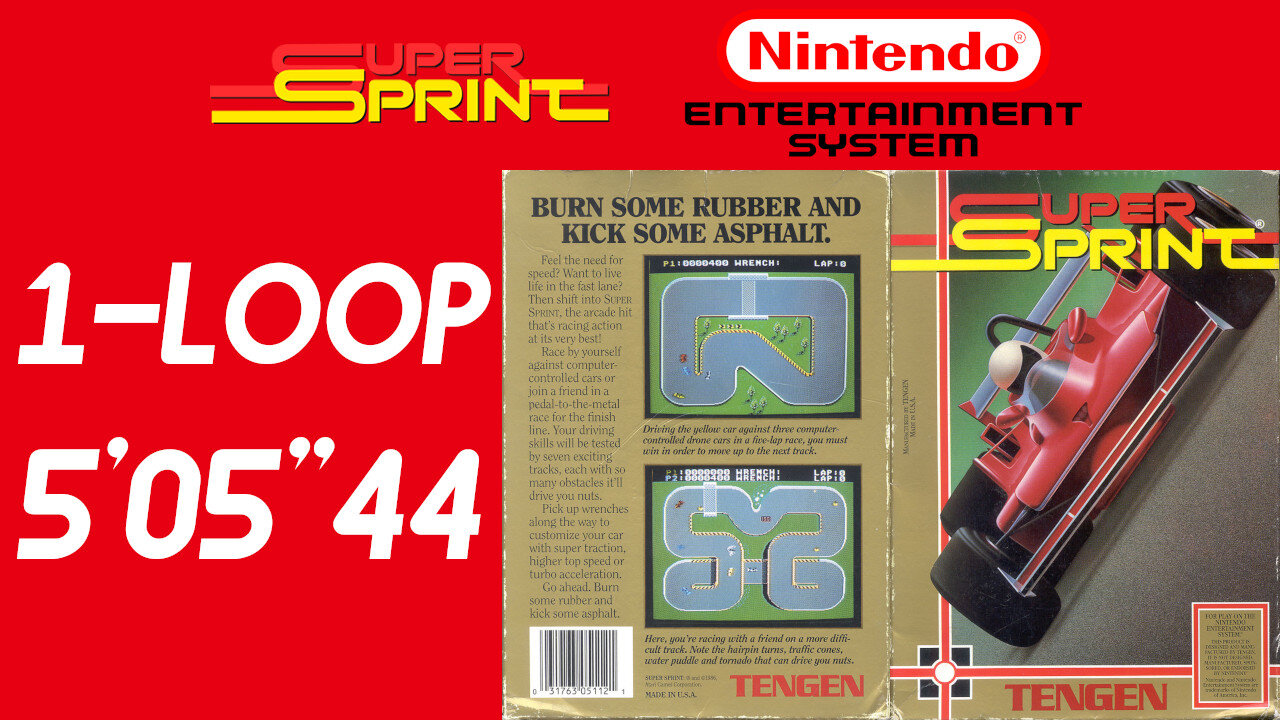 Super Sprint [NES 1989] 1 Loop Glitchless [5'05"44] 45th place | Nintendo Entertainment System