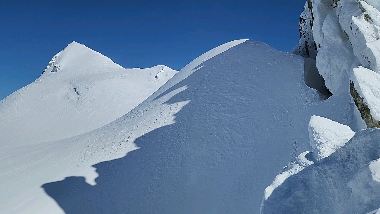 Top of Volcano on Snowmobile