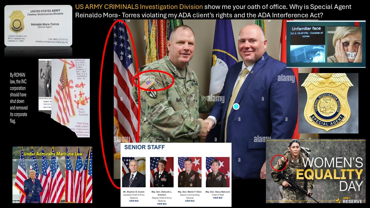 USA INC, why is Special Agent Torres violating my ADA Clients Rights? Where is his oath of office?