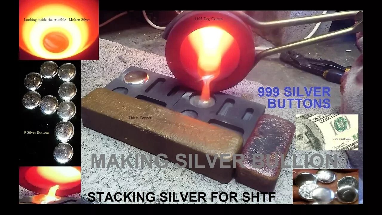 Melting Pure Silver - Pouring Silver Buttons (first try)