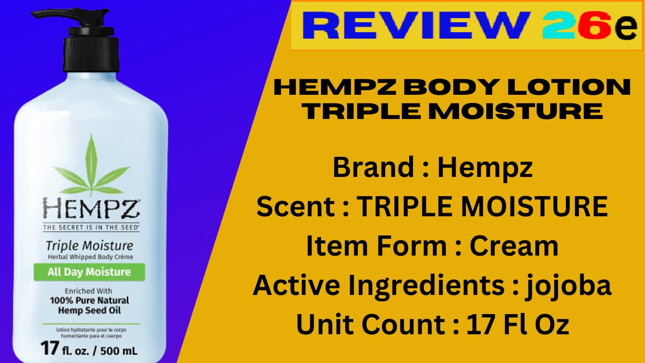 HEMPZ Body Lotion Triple Moisture Review 2023