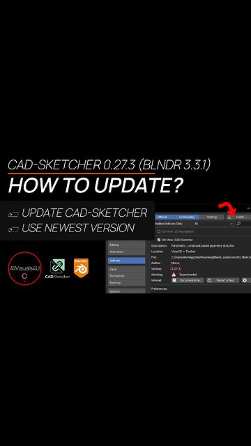 ⚠ How To Update CAD Sketcher - CAD In Blender - Blender CAD Addon