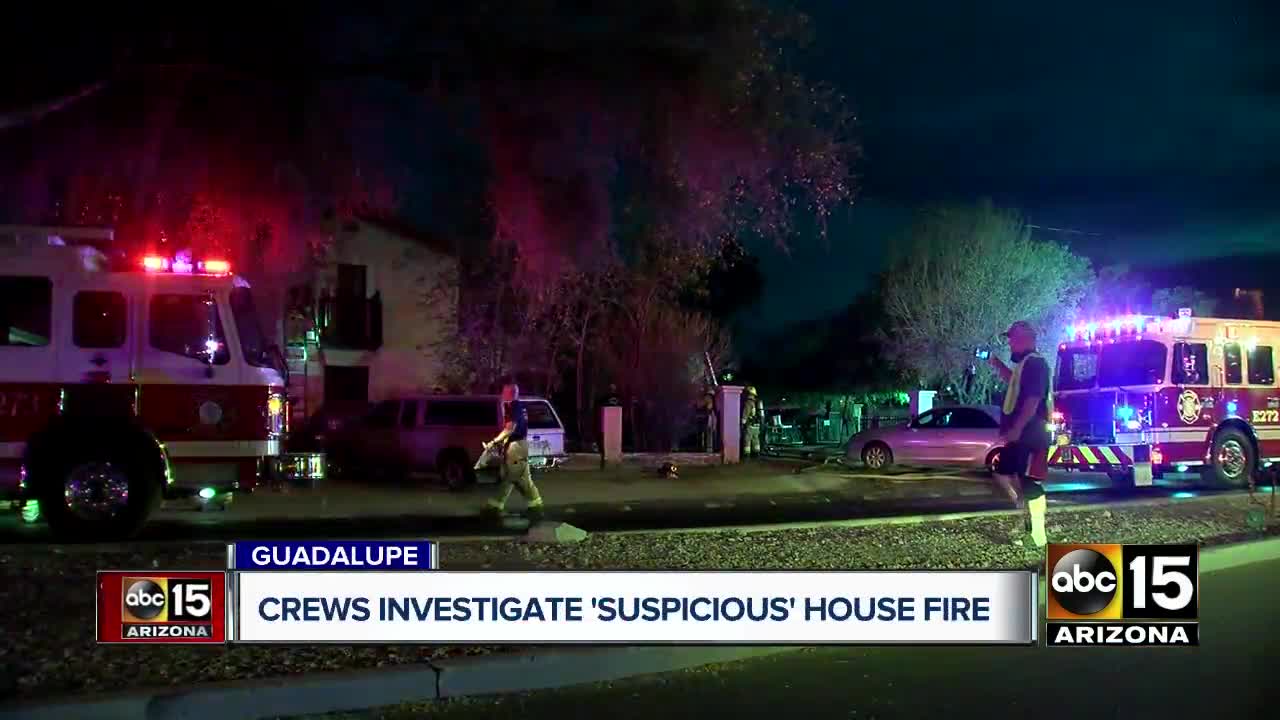 Crews investigate 'suspicious' house fire in Guadalupe