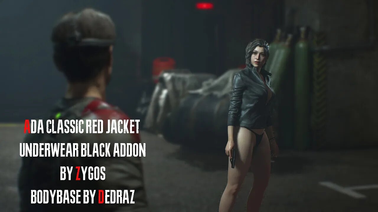 Resident Evil 2 Remake Ada Classic Red Jacket underwear Black addon outfit