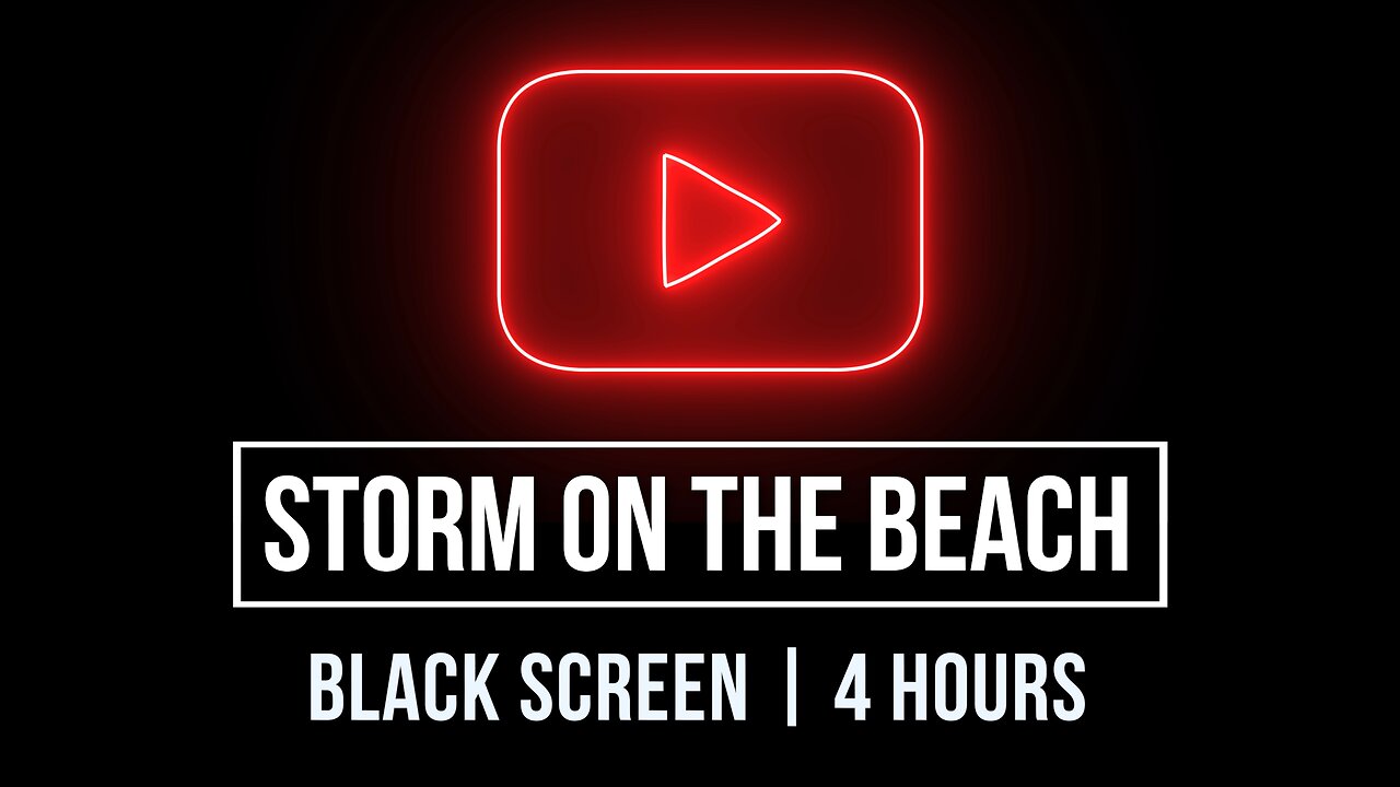 STORM ON THE BEACH [4 HOUR BLACK SCREEN] Rain Sounds for Sleep/Study/Relax