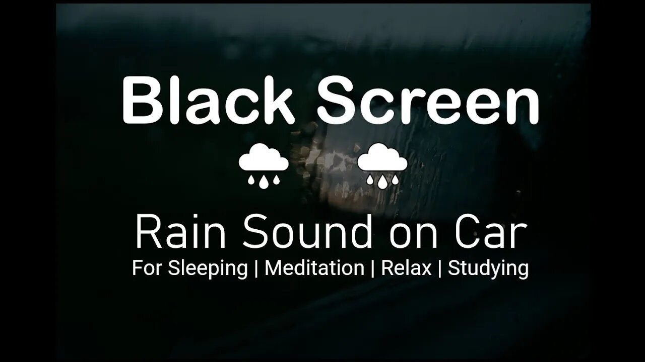 Heavy Rain on car with thunder Sounds For Sleeping | Meditation | Relax | Studying | Black Screen