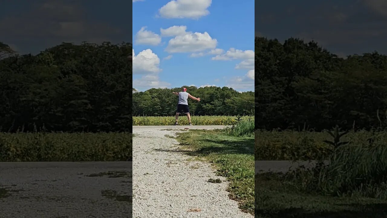 Discus Throw practice for Senior Olympics, Crazy old man