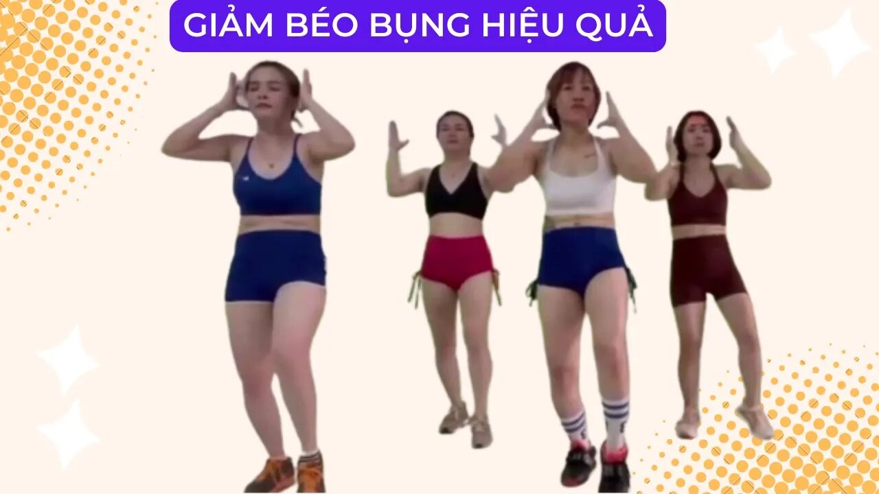 Bài tập aerobic giật bụng giảm cân siêu nhanh - giảm mỡ bụng hiệu quả có vóc dáng hoàn hảo