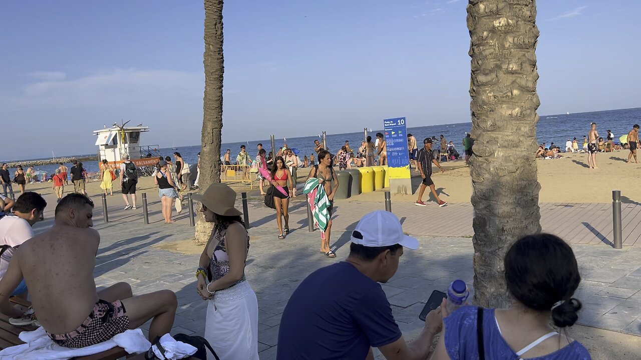 4k beach barcelona beach amazing beach - spain 2024