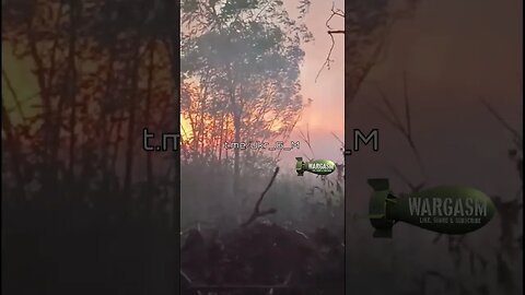 Raging inferno after Russian artillery strike