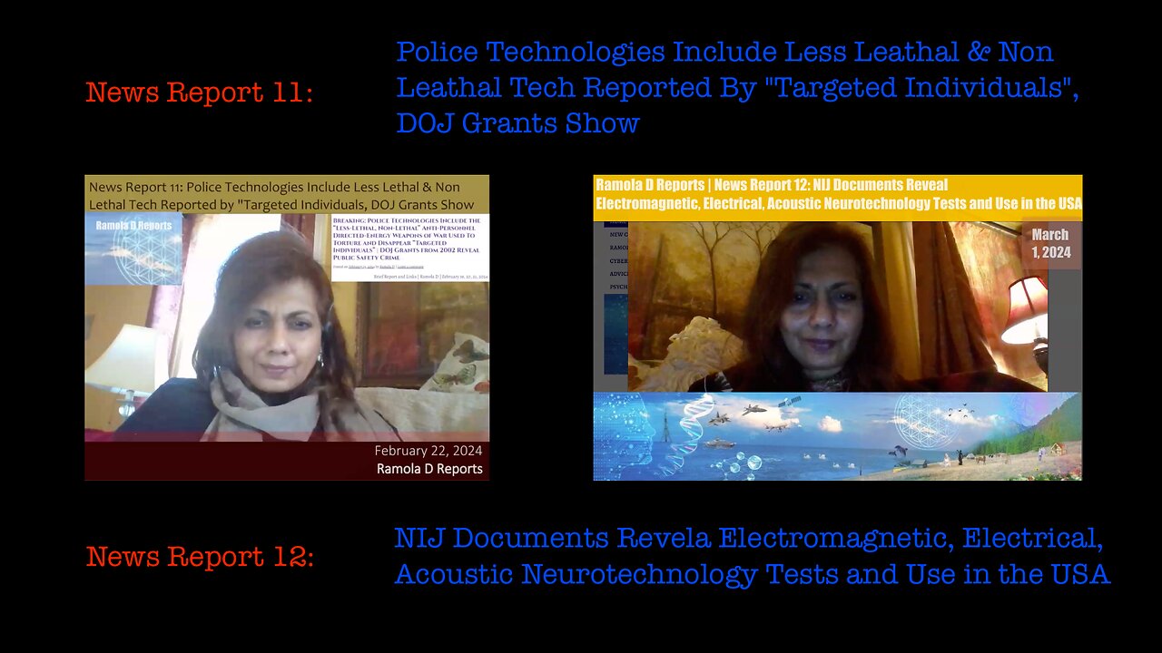 Police Technologies, EM, Electrical, Acoustic Neurotech Tests (Ramola D)