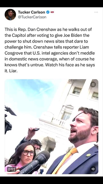 Rep. Dan Crenshaw, and one time American hero, lies to the American public.