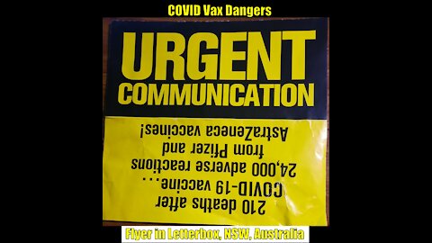 COVID Vax Dangers - Flyer in Letterbox