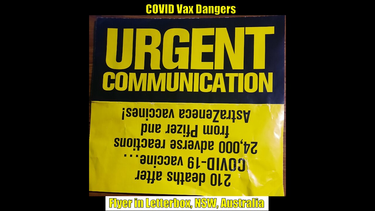 COVID Vax Dangers - Flyer in Letterbox