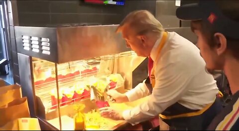 Trump Works The Fry Cooker At McDonald's