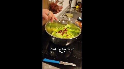 Cooking lettuce? Yes! - (approximative quantities in the video)