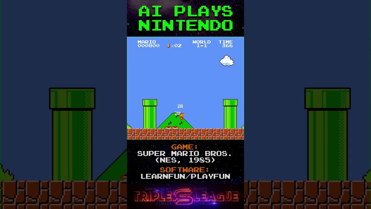 AI Plays Nintendo: Why Does Playfun Love Making Power-Ups Appear? (Super Mario Bros.) | #Shorts