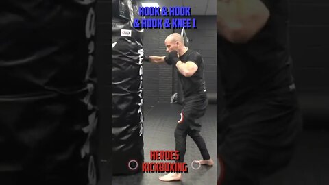 Heroes Training Center | Kickboxing & MMA "How To Double Up" Hook & Hook & Hook & Knee 1 BH #Shorts