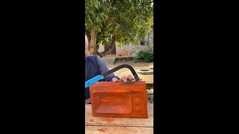 Uncle made a TV out of wood🤯