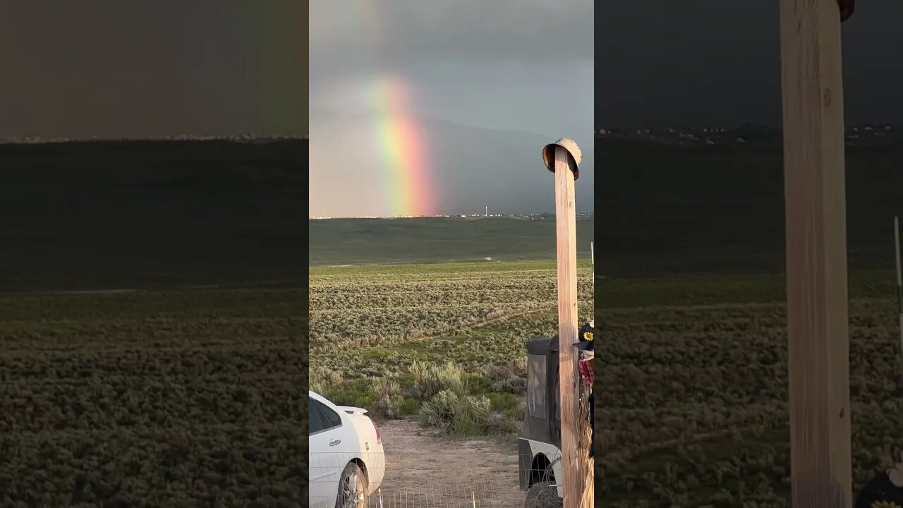 Moved Off Grid! Couldn’t Be Happier! Chase Your Dreams. #happy #rainbow #offgrid #rv #nevada #elko