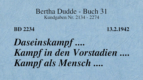 BD 2234 - DASEINSKAMPF .... KAMPF IN DEN VORSTADIEN .... KAMPF ALS MENSCH ....