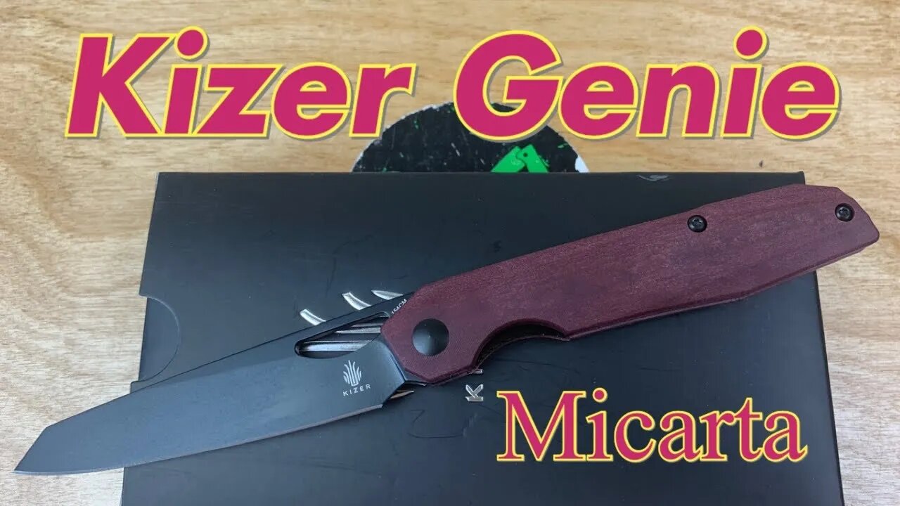 Kizer Genie Micarta liner lock knife Bugout light but full sized !!!