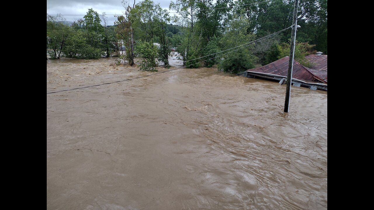 Hurricane Helene flood destruction.