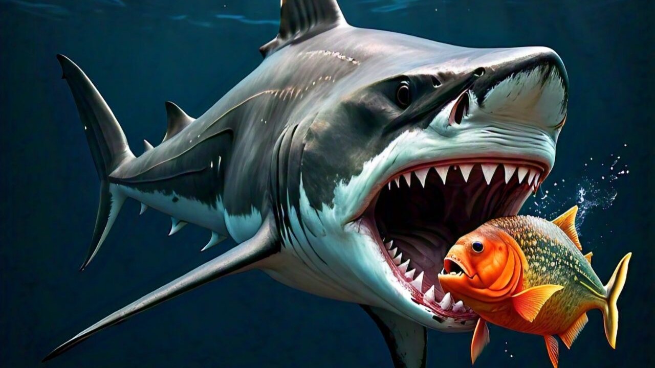 Great White Shark Vs Sea Creatures (Crocodile, Killer Whale, Pirhana)