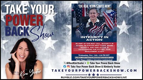 JOIN US 11/5 For LIVE UPDATES FROM DJT'S PRESIDENTIAL ELECTION NIGHT WATCH PARTY WITH TAKE YOUR POWER BACK SHOW KIM YEATER & MARK ANTHONY