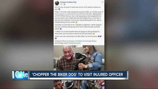 'Chopper the Biker Dog' to visit injured officer