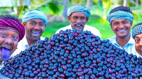 100kg JAVA FRUIT | SWEET FRUIT JAM Recipe Cooking in Village | NAVAL PAZHAM | Black Plum Jamun Fruit