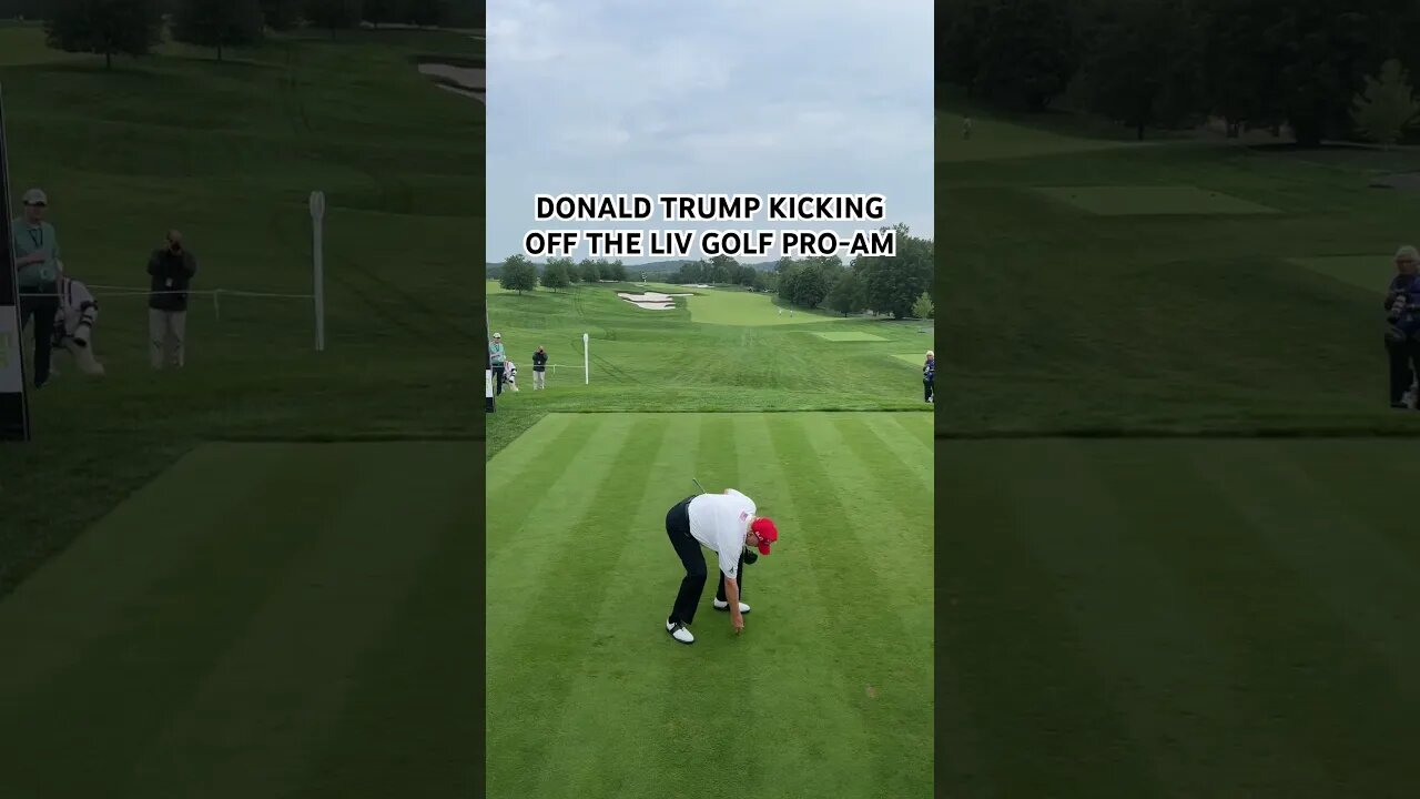 Trump teeing off at the LIV Golf Pro-Am #shorts #trump #donaldtrump #livgolf