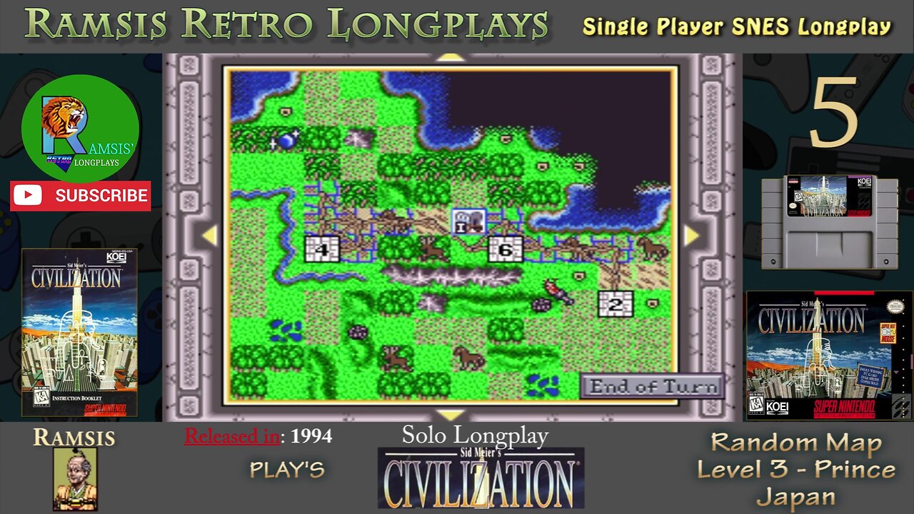 Sid Meier's Civilization | 1994 | SNES | Prince | Random | Japan - Episode #5 | Longplay