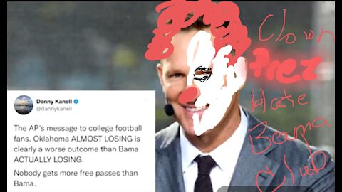 CLOWN SAYS ALABAMA SHOULD BE BELOW OKLAHOMA IN POLLS!