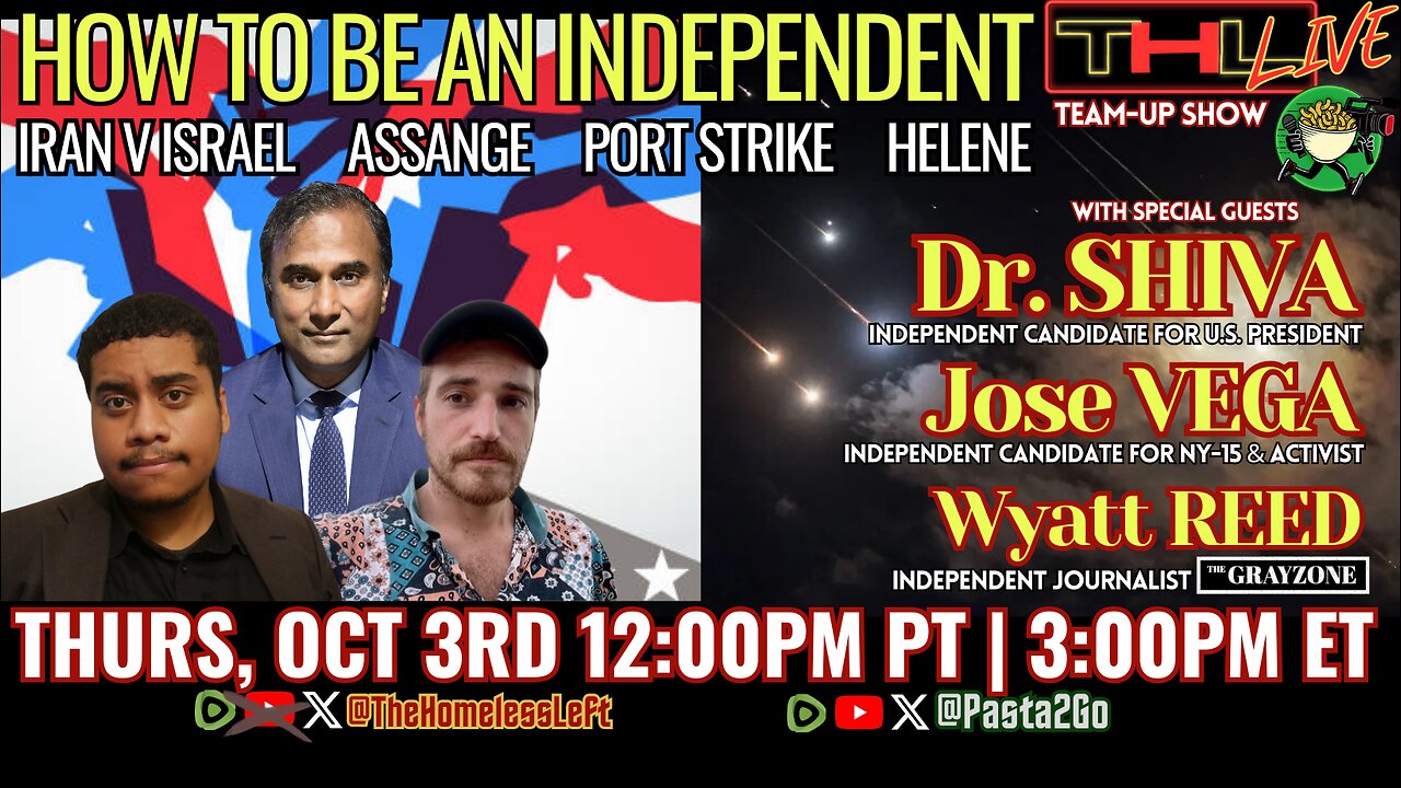 Independents w Dr. SHIVA, JOSE VEGA Intervenes, Assange Speaks w SASHA KNEZEV, WYATT REED - Grayzone