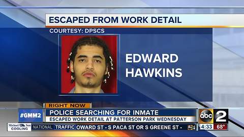 Authorities search for inmate who walked off work detail