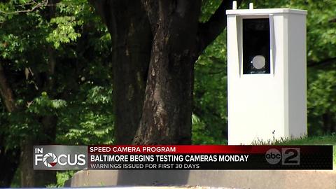 Baltimore City speed cameras will start mailing warning letters to violators Monday