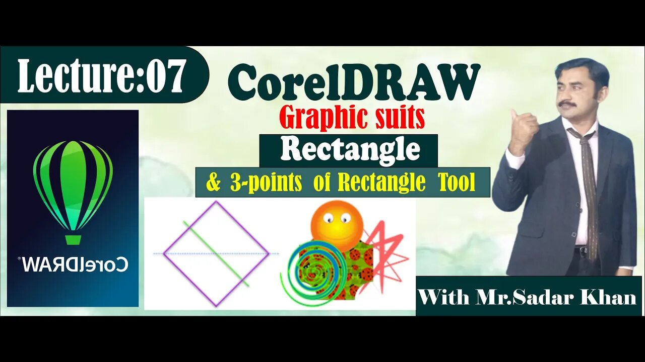 Use Of Rectangle Tool in CorelDraw|Usage of|how to use||Rectangle Tool|Coreldraw|Sadar Khan tv