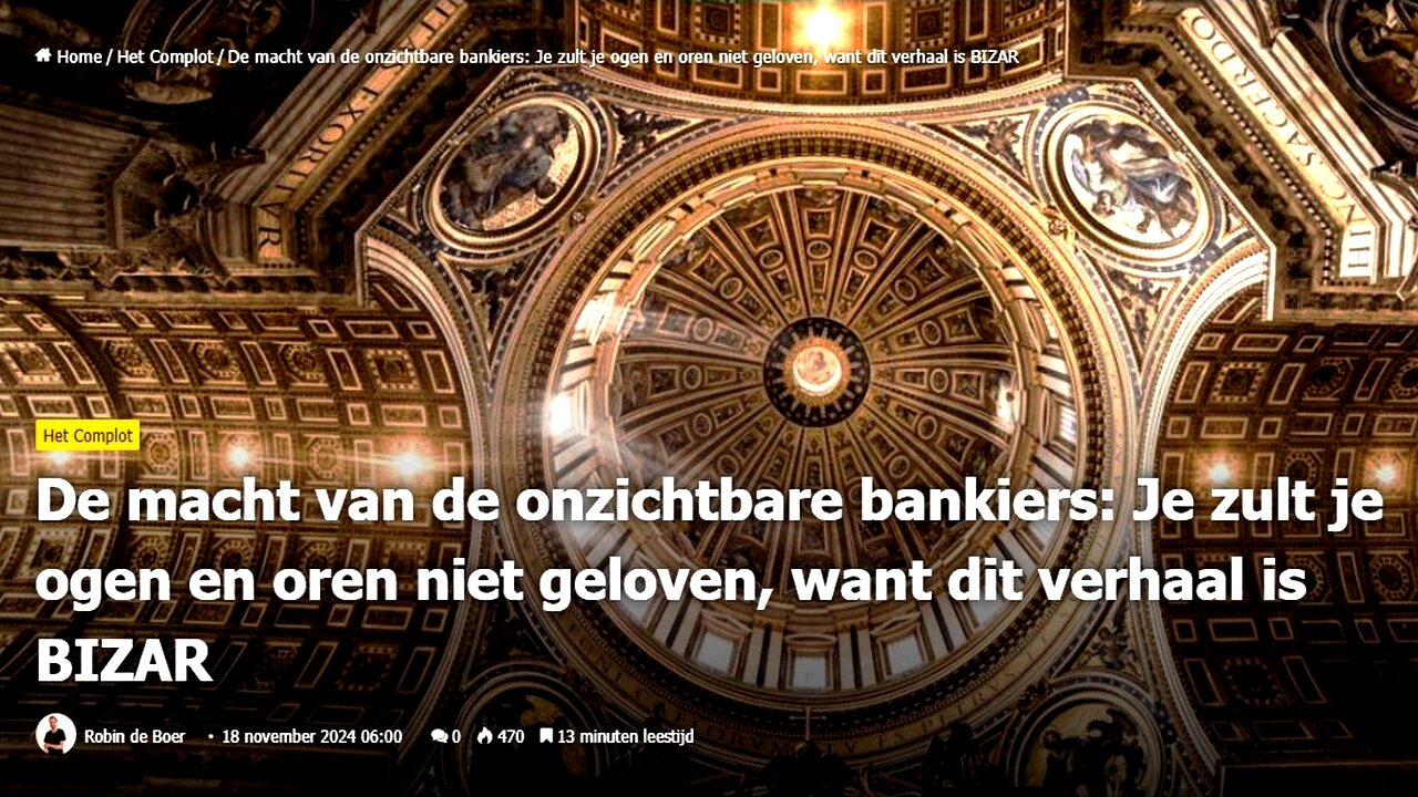 De macht van de onzichtbare bankiers. Je zult je ogen en oren niet geloven,