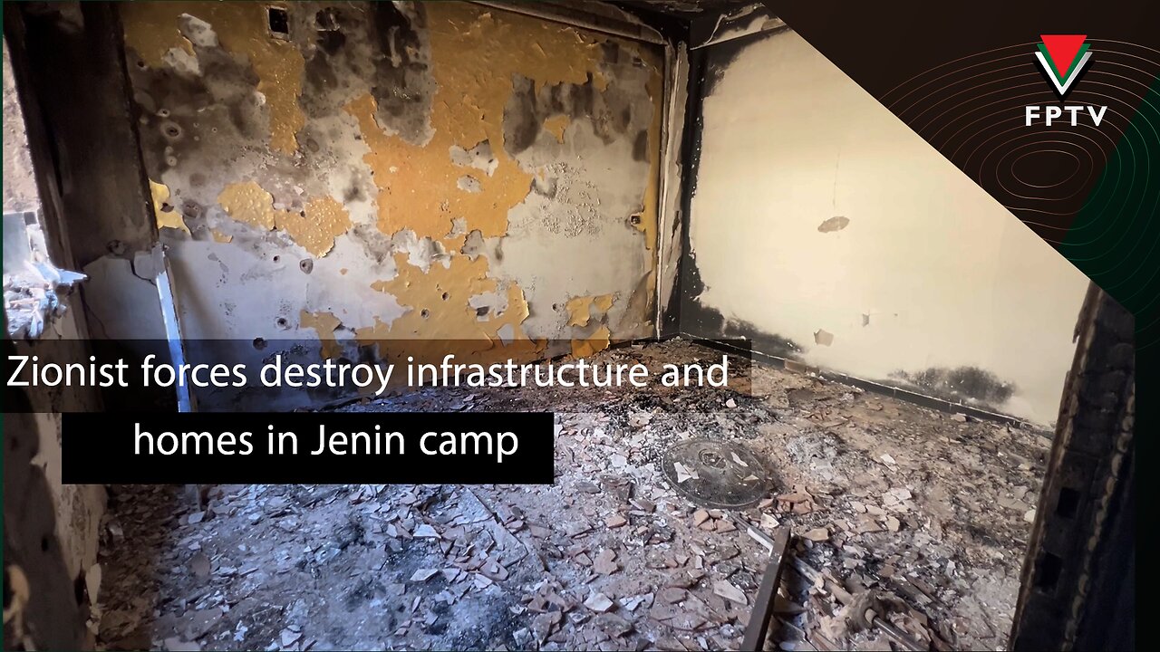 ‏Zionist forces destroy infrastructure and homes in Jenin camp