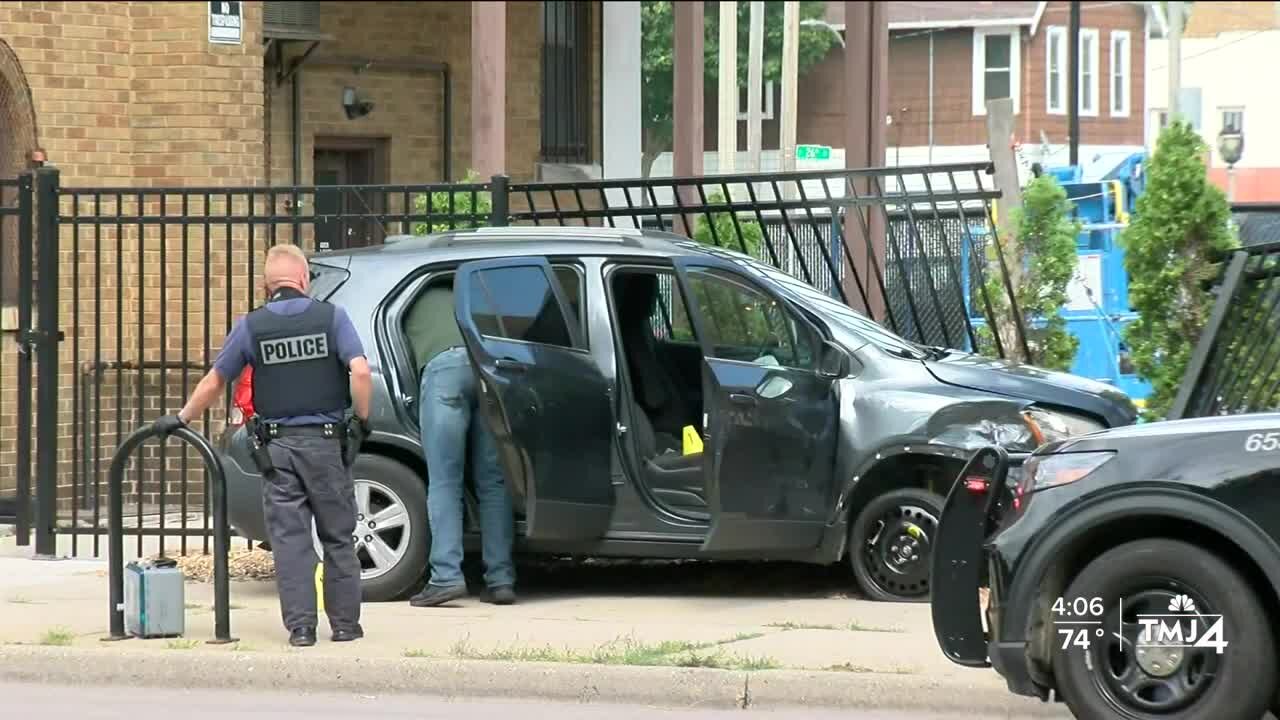 Car crashes into school playground