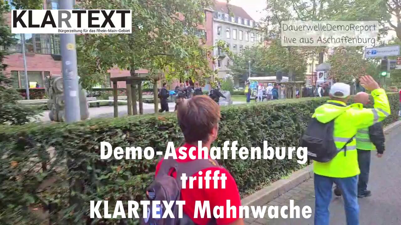 Aschaffenburger Demoaufzug trifft auf KLARTEXT Mahnwache am 14.09.24