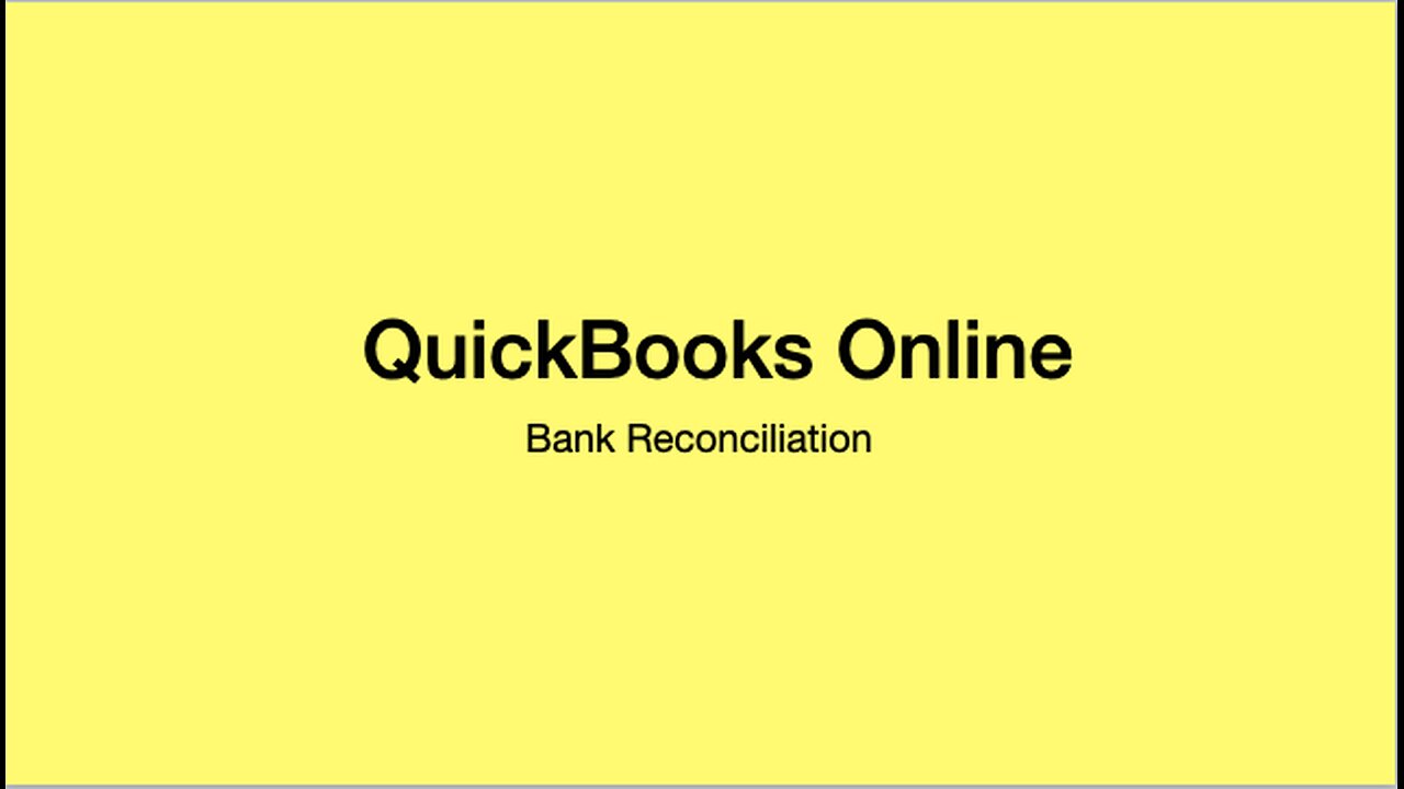 QuickBooks Online Bank Reconciliation